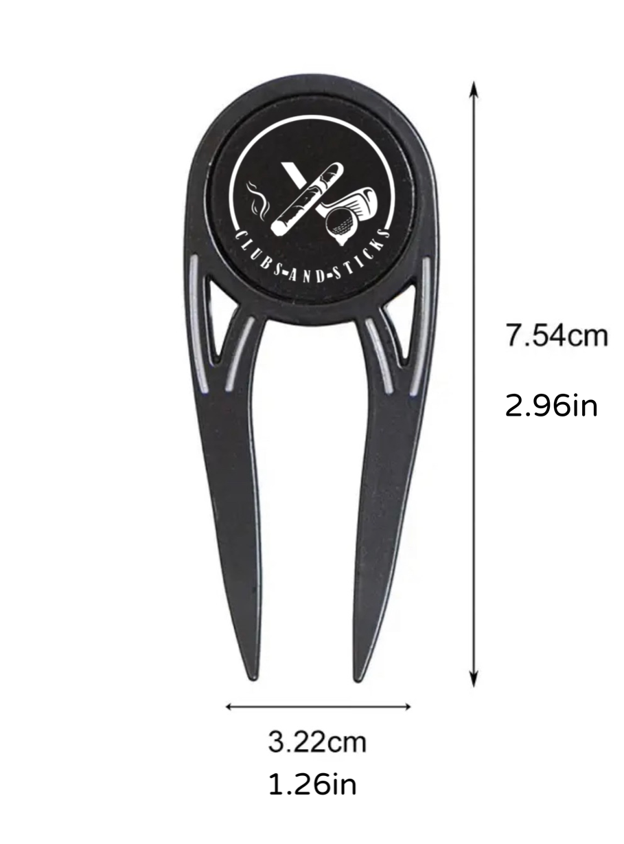 Clubs and Sticks Two Prong Divot Tool