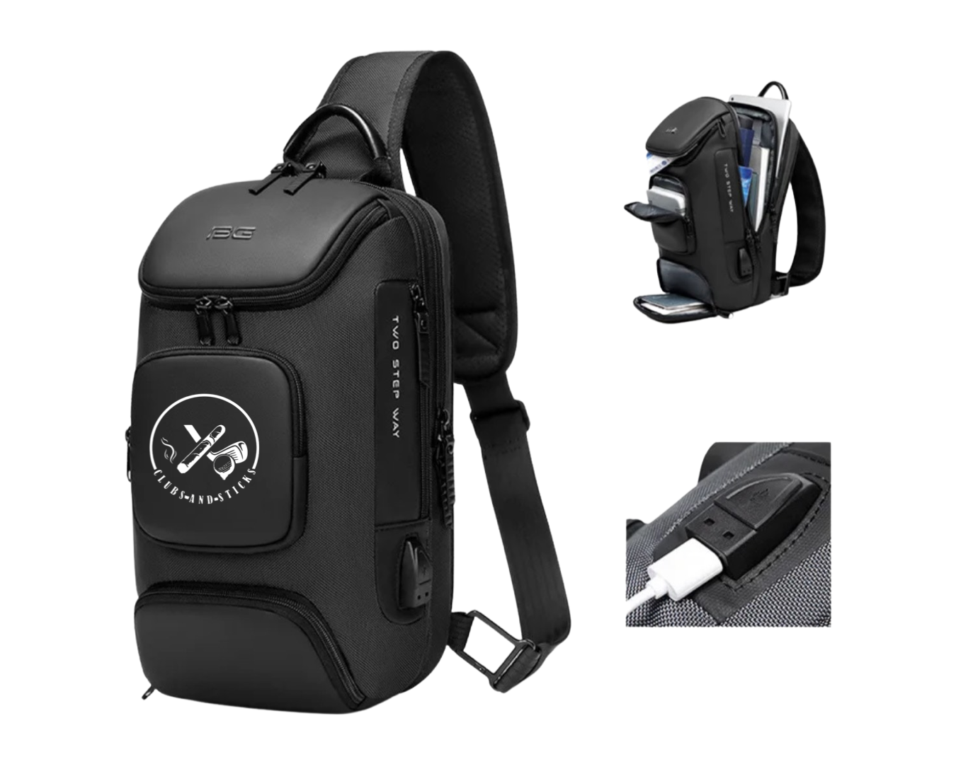 Clubs And Sticks Waterproof Sling Bag