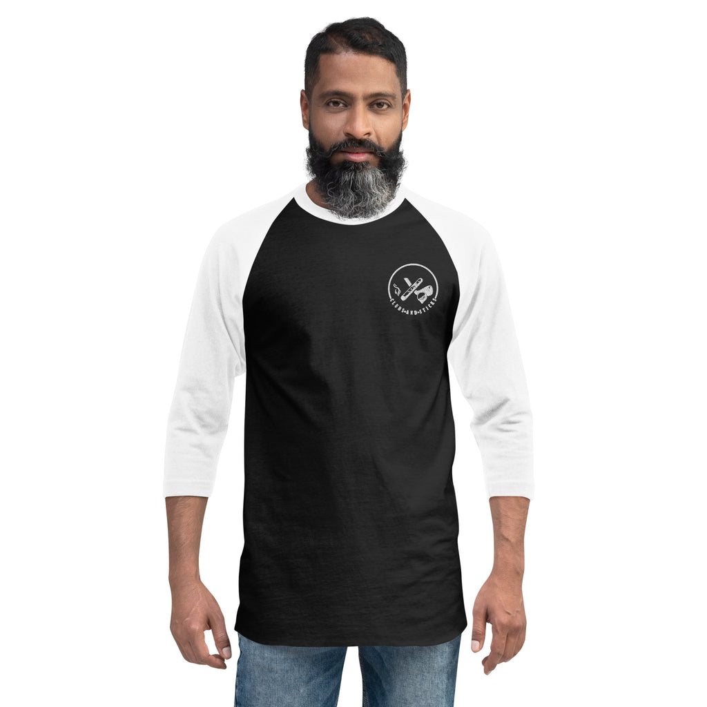 3/4 sleeve raglan Embroidered shirt