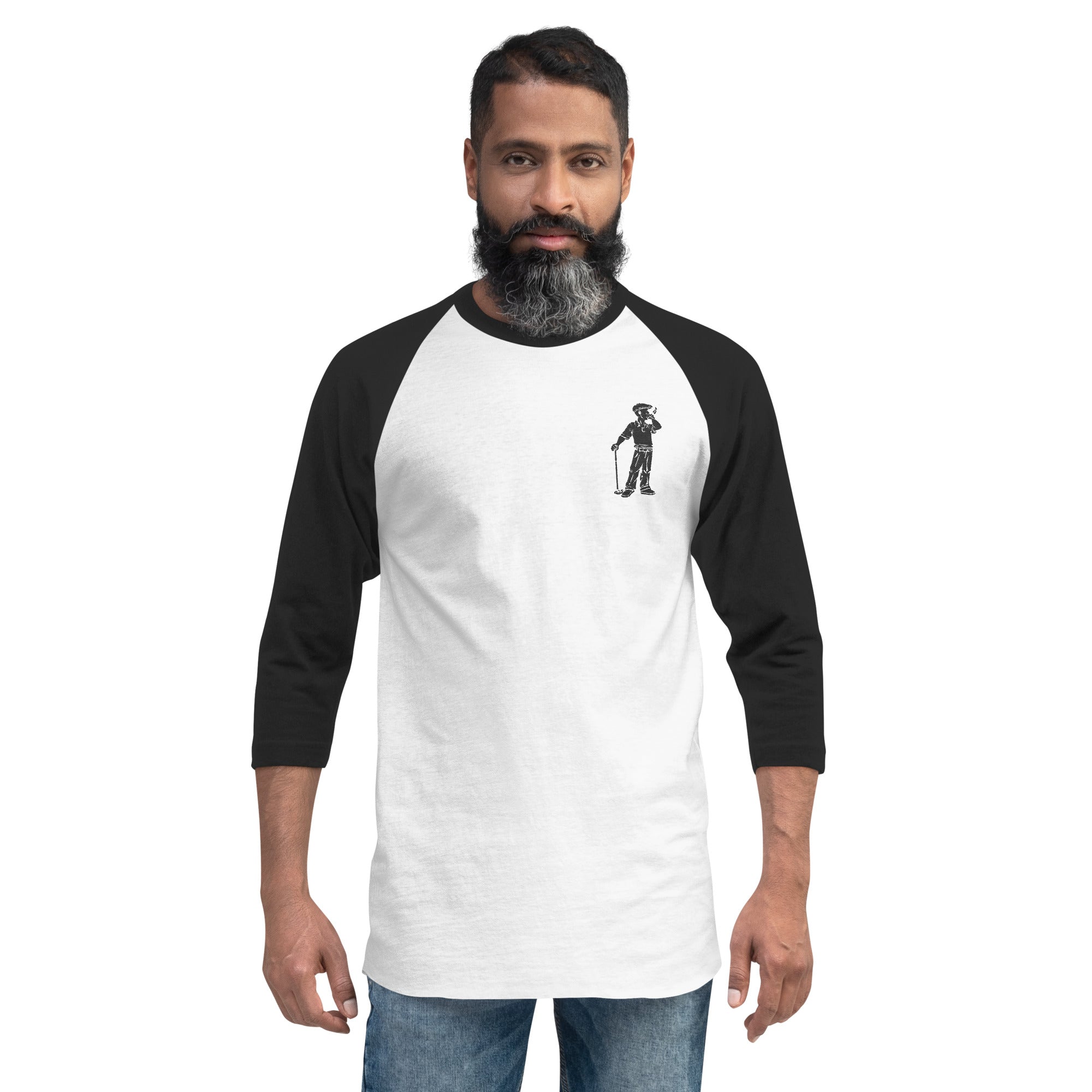 3/4 sleeve raglan Embroidered Cigar Golfer shirt