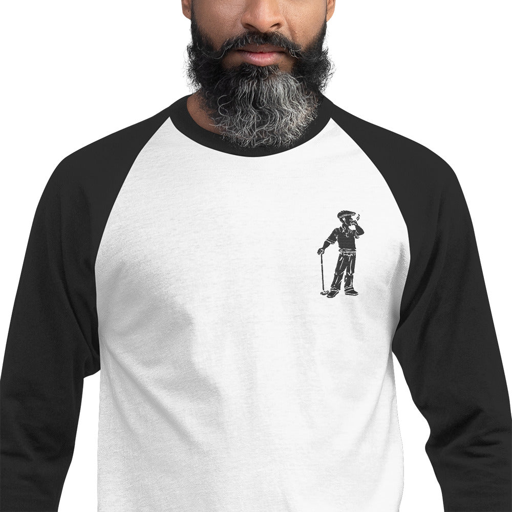 3/4 sleeve raglan Embroidered Cigar Golfer shirt