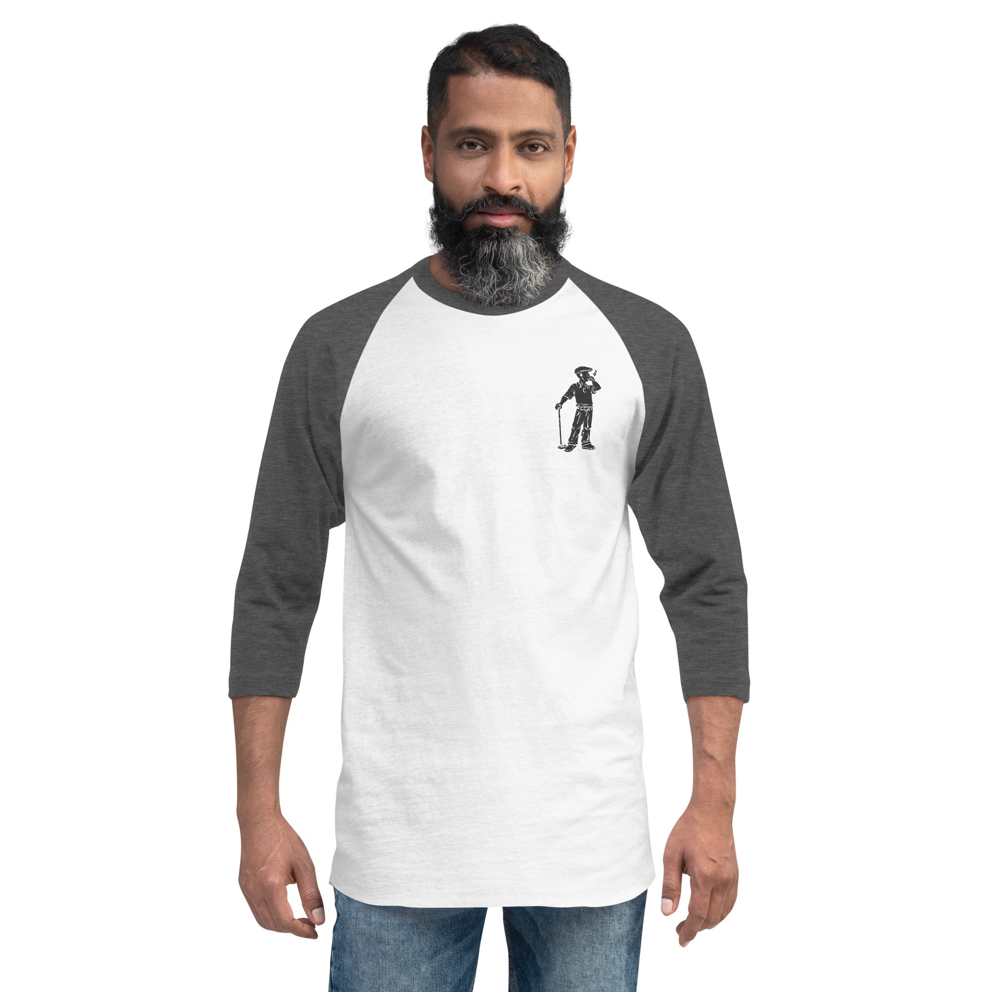 3/4 sleeve raglan Embroidered Cigar Golfer shirt