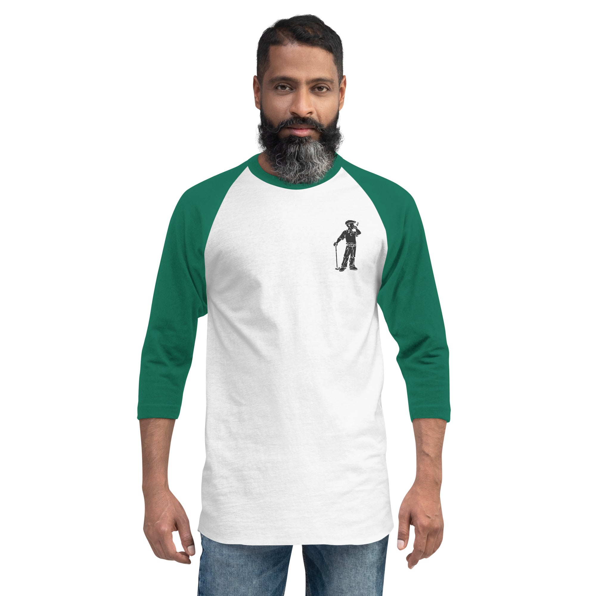 3/4 sleeve raglan Embroidered Cigar Golfer shirt