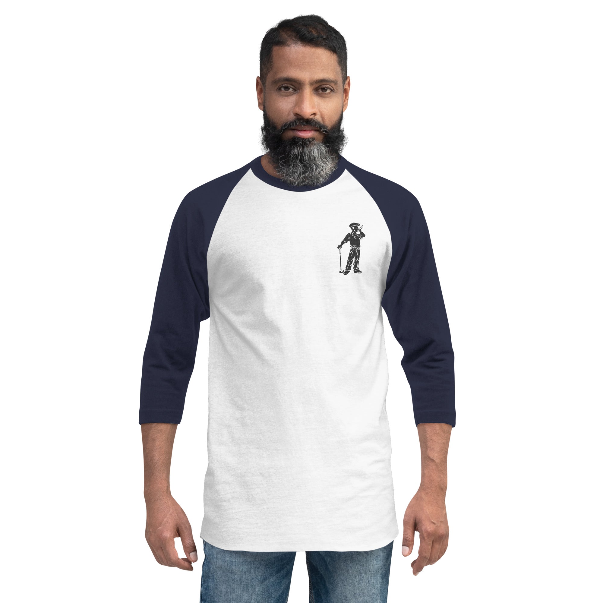 3/4 sleeve raglan Embroidered Cigar Golfer shirt