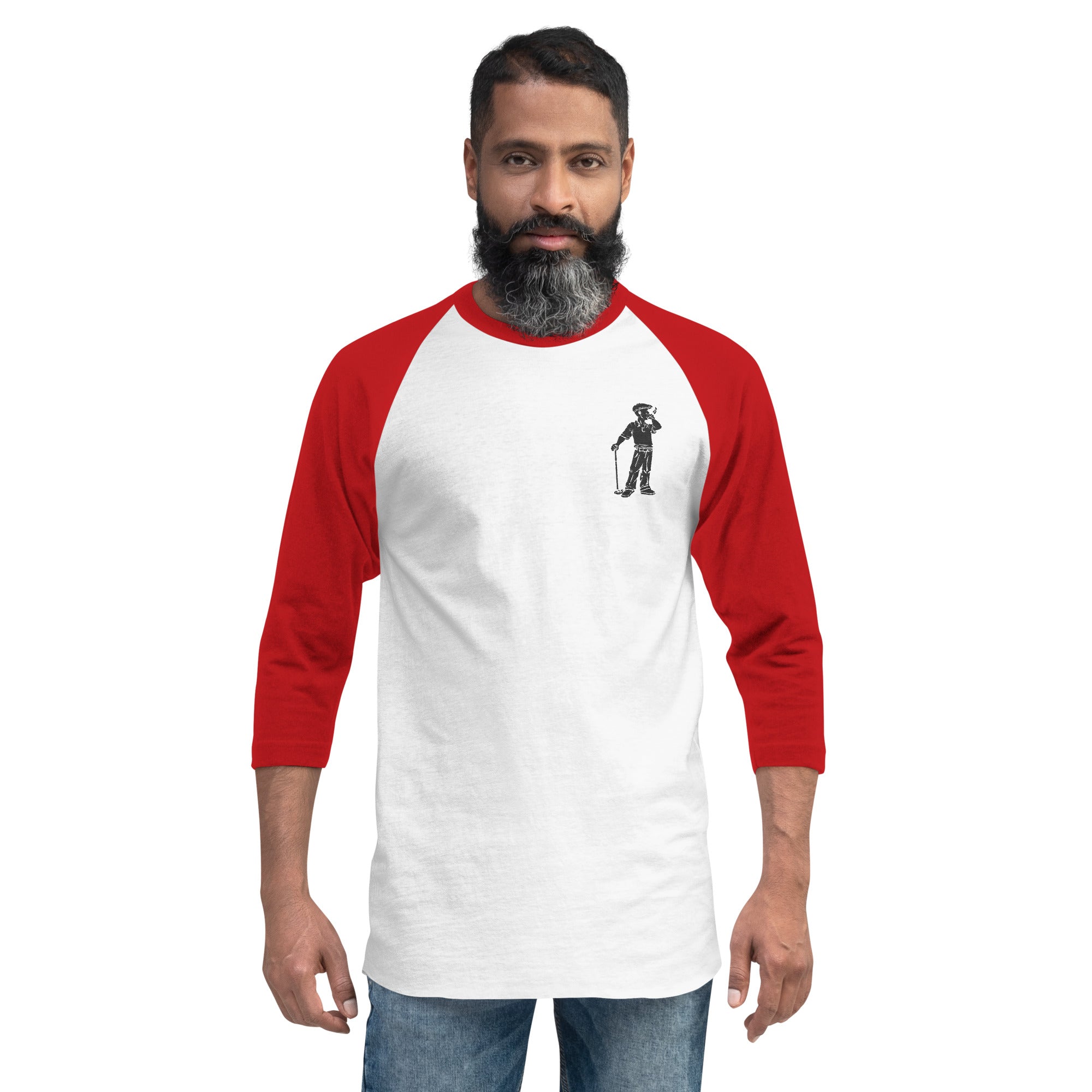 3/4 sleeve raglan Embroidered Cigar Golfer shirt