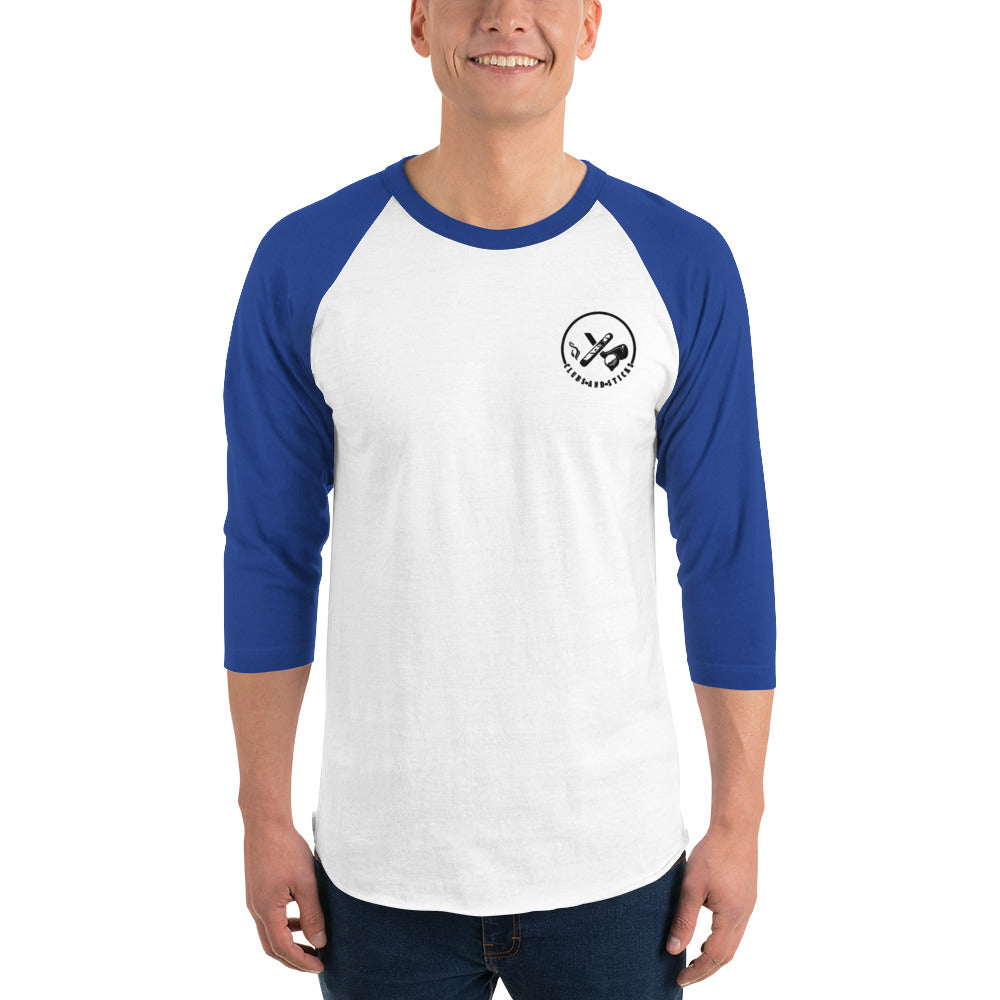3/4 sleeve raglan Embroidered shirt
