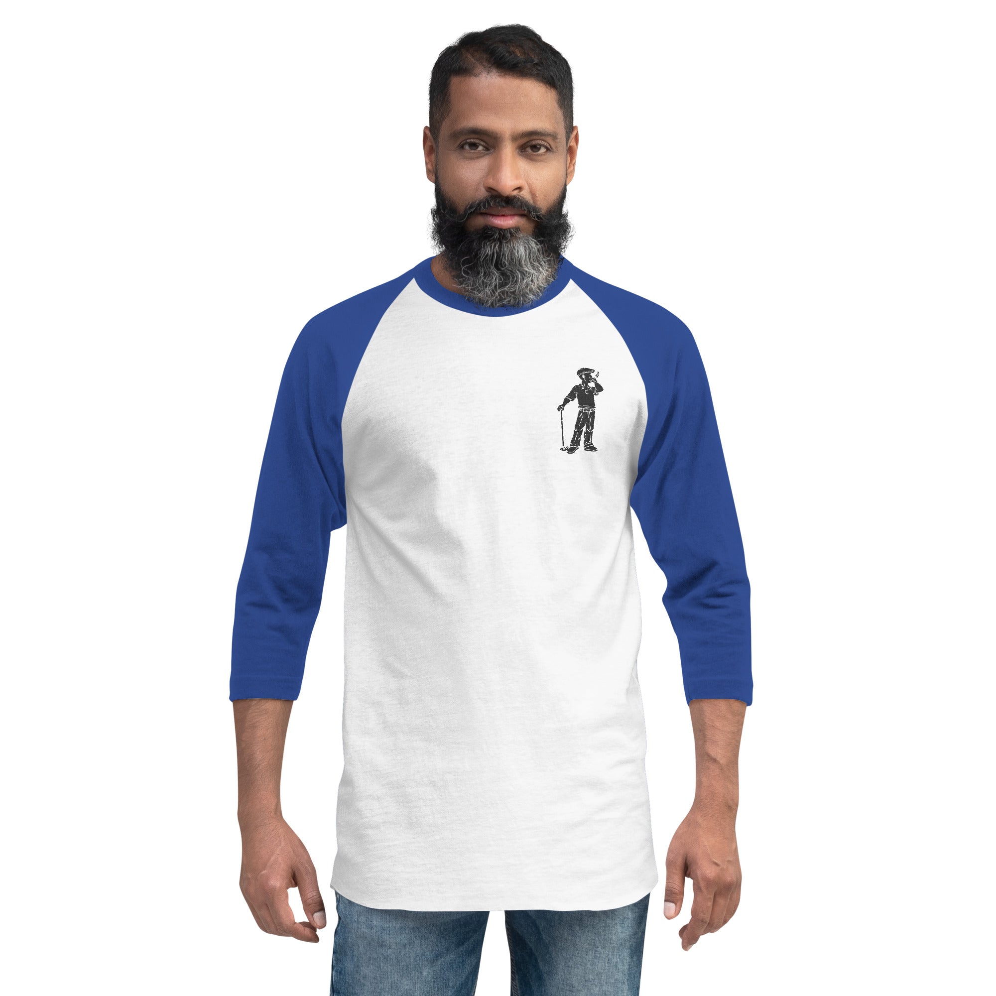 3/4 sleeve raglan Embroidered Cigar Golfer shirt