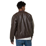 Clubs and Sticks Leather Embroidered Bomber Jacket